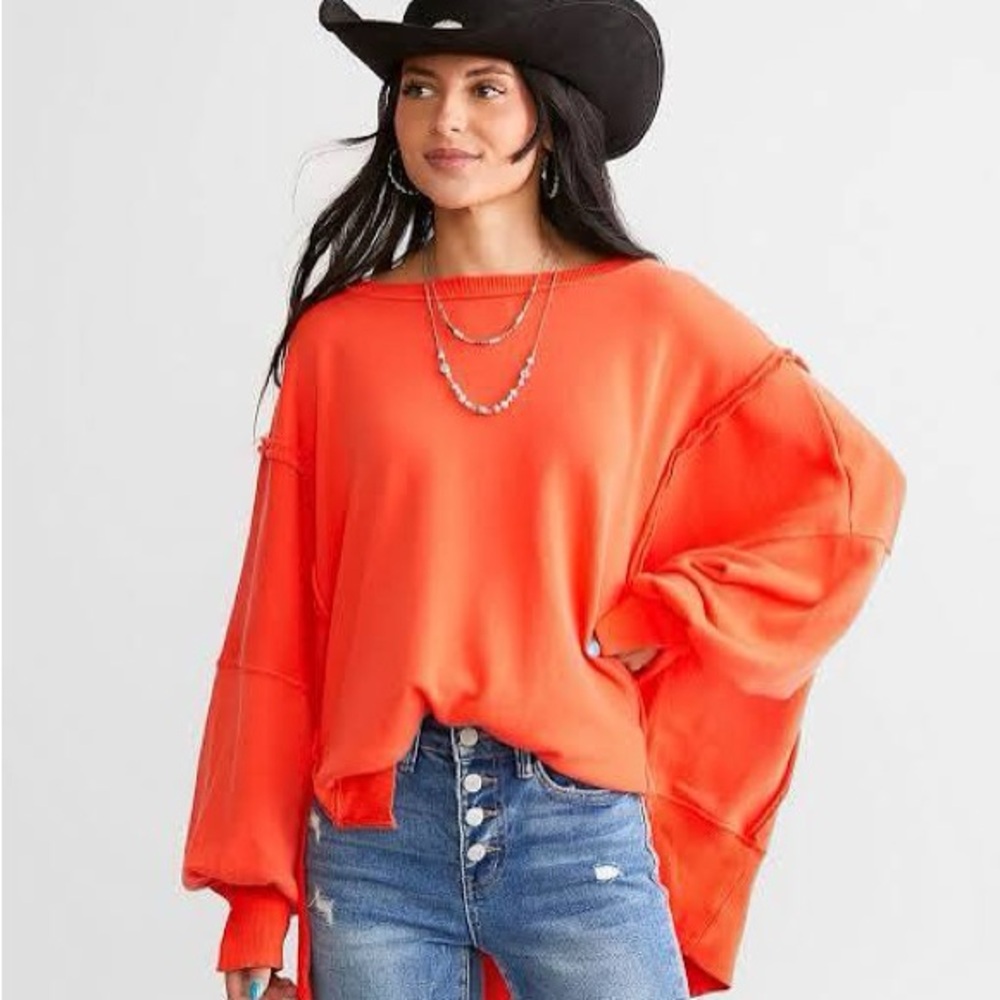 Free People Camden Sweatshirt Red/Orange